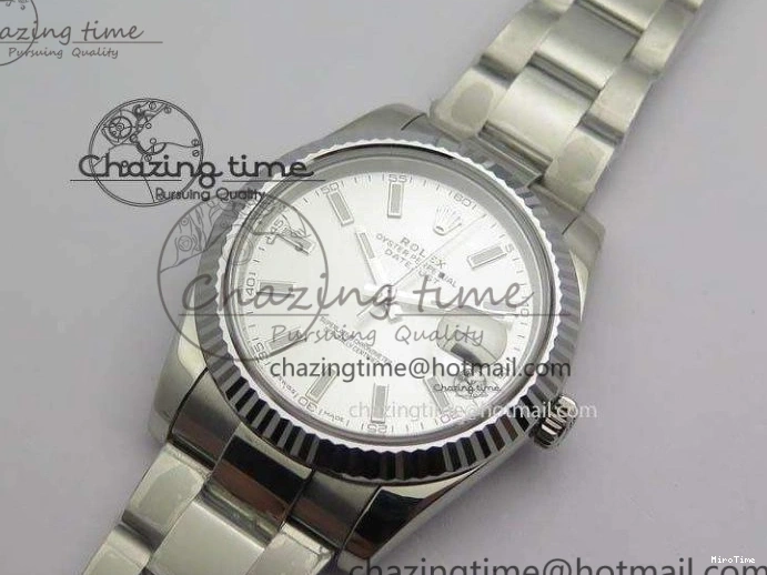 MiroTime 0308 EasyCare DateJust 41mm 126334 Noob 1:1 Best Edition Fluted Bezel Silver Dial On SS Oyster Bracelet A 3588